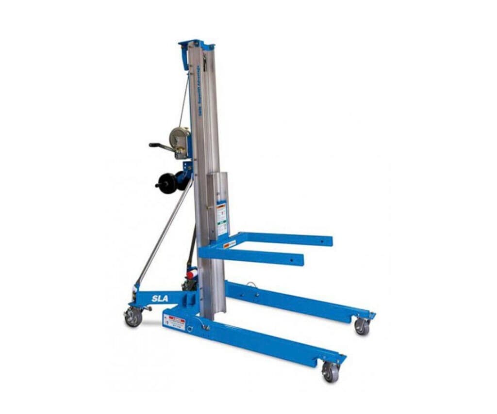 Genie SLA-10 material lift with winch and load platform