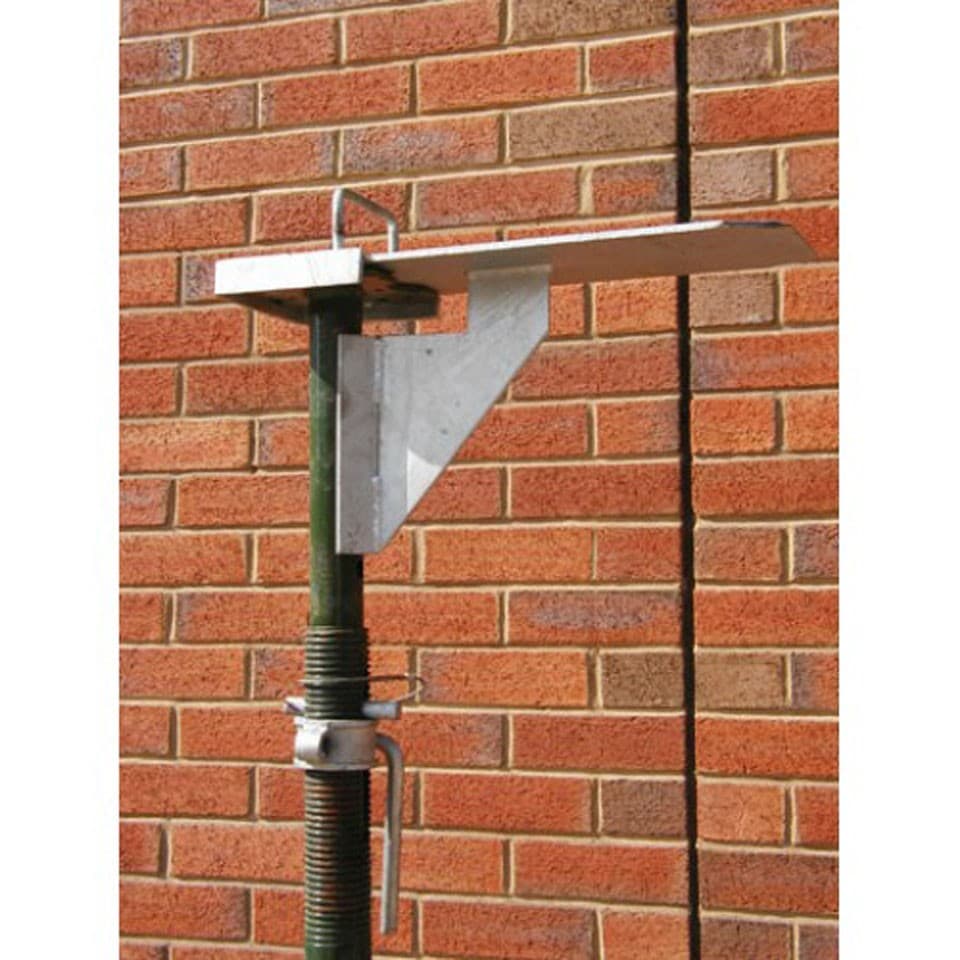 Strongboy wall support fitted to an Acrow prop against a brick wall