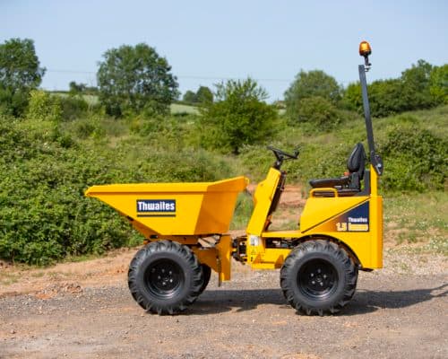 Thwaites 1.5 tonne power swivel dumper on a rural site
